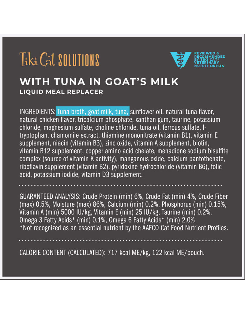 Tiki Pet Tiki Cat Solutions Liquid Meal Replacer Tuna & Milk 1.5 Oz