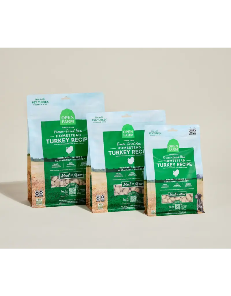 Open Farm Open Farm Freeze Dried Raw Homestead Turkey Recipe Dog Food 13.5 oz