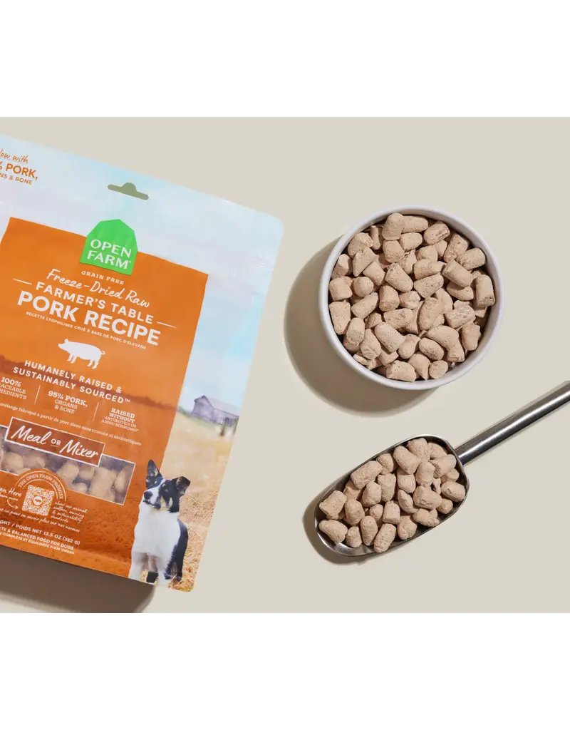 Open Farm Open Farm Freeze Dried Raw Farmer's Table Pork Recipe Dog Food 13.5 oz