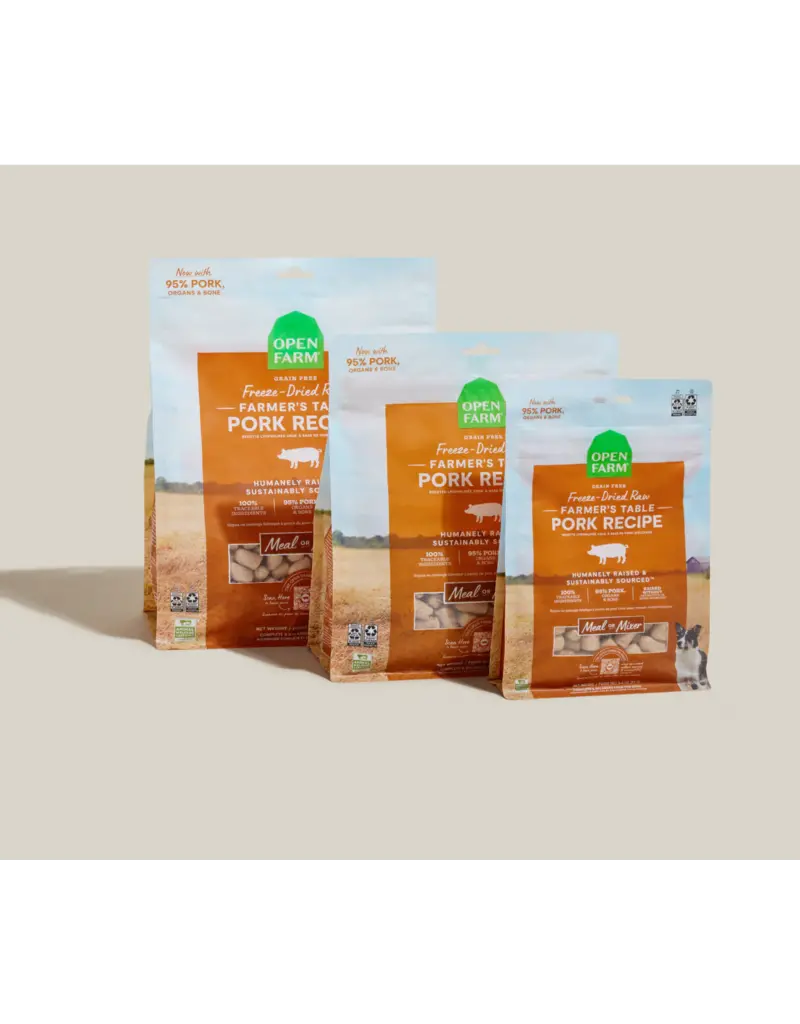 Open Farm Open Farm Freeze Dried Raw Farmer's Table Pork Recipe Dog Food 13.5 oz