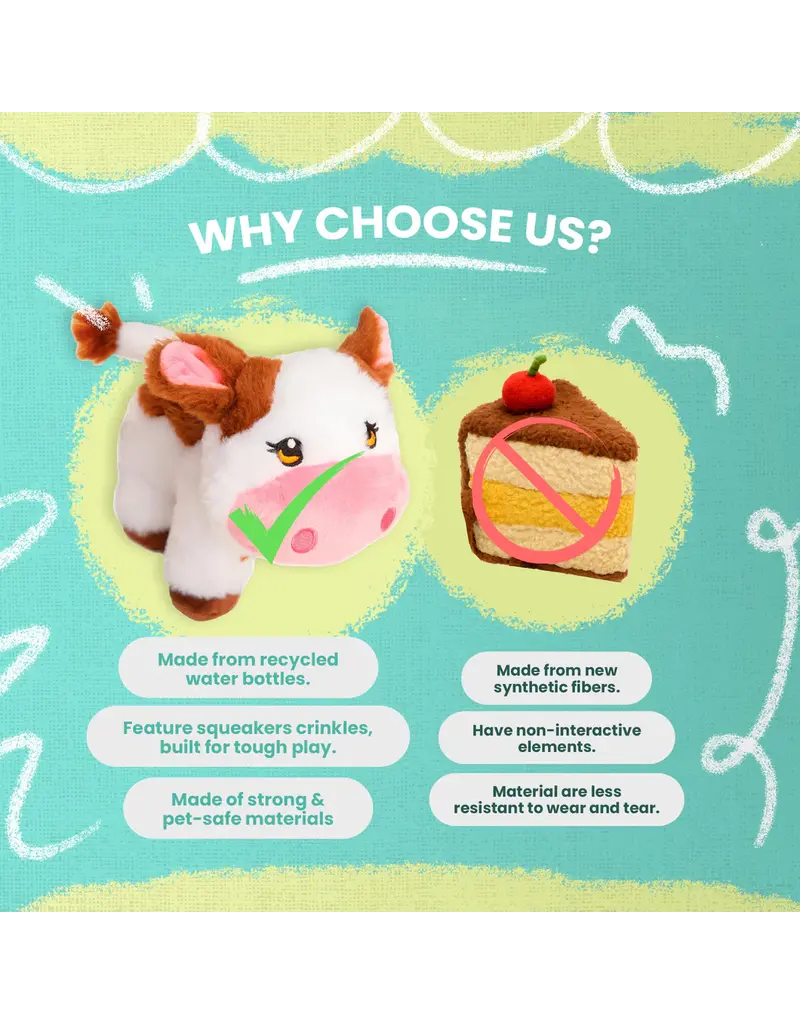 Snugarooz Snugarooz Caitlin the Cow Dog Toy 7 In