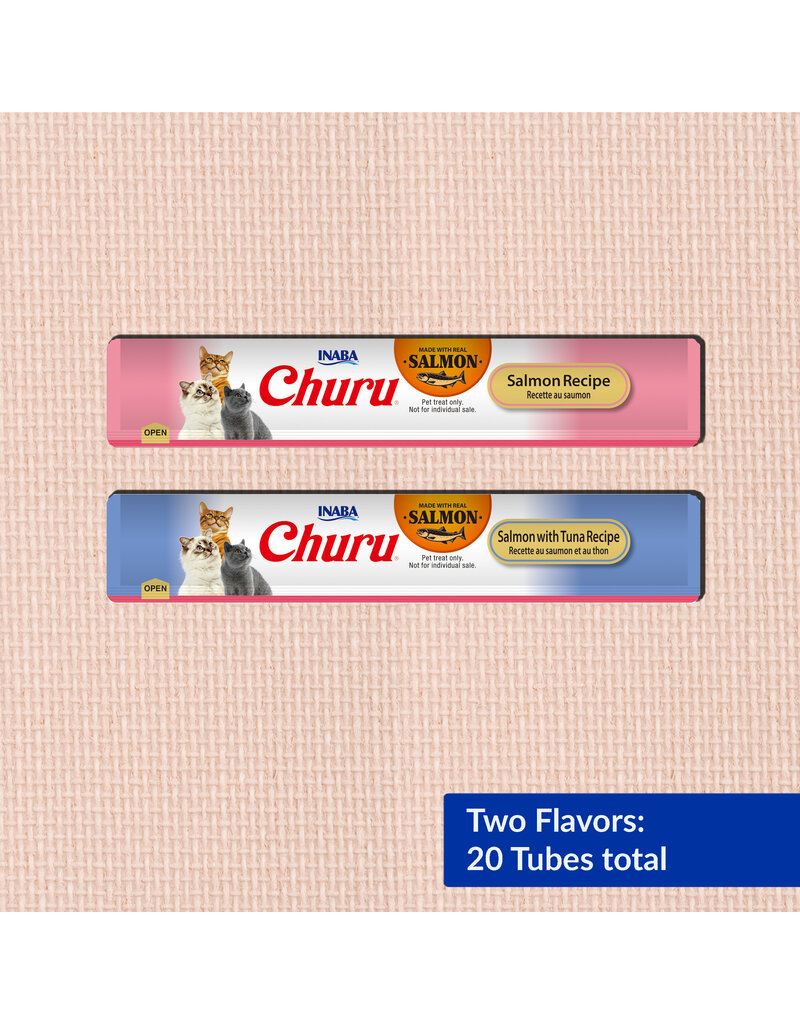 Inaba Inaba Churu Puree Salmon/Tuna Variety Cat Treats .5 Oz 20Pk