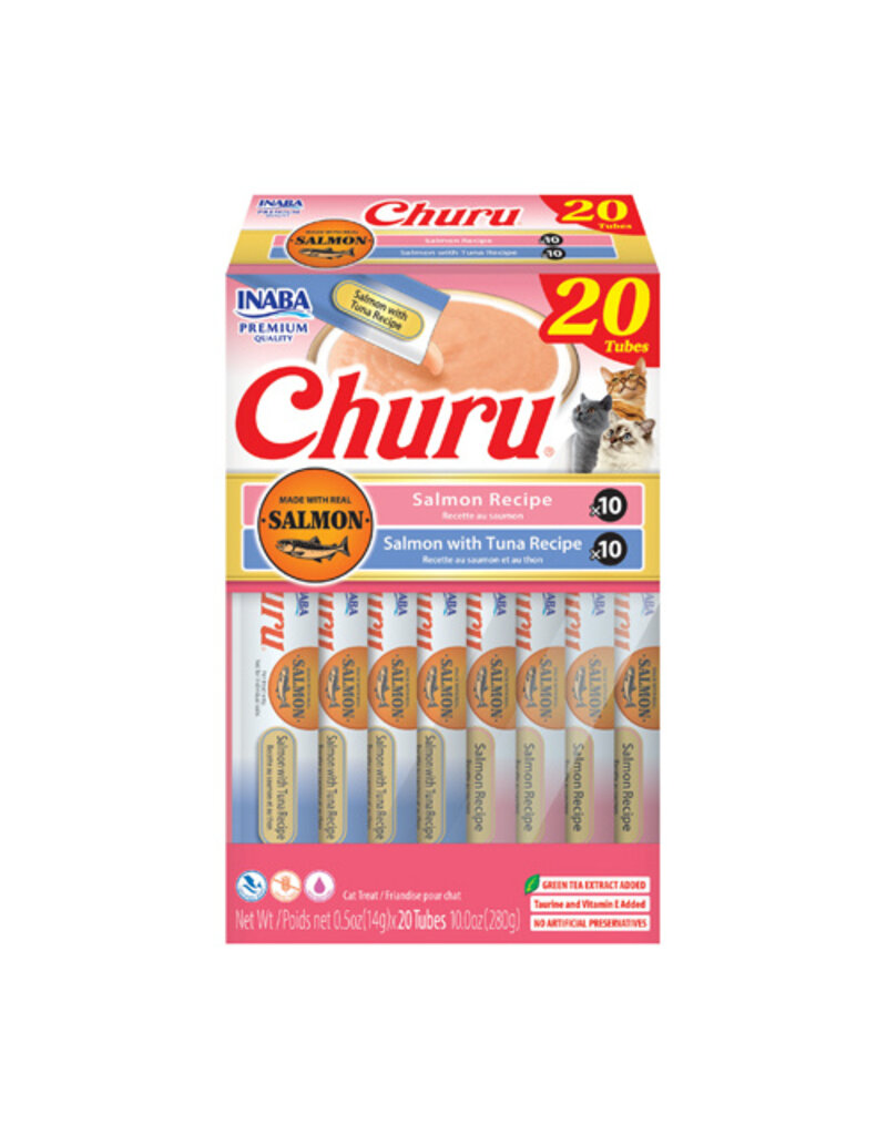 Inaba Inaba Churu Puree Salmon/Tuna Variety Cat Treats .5 Oz 20Pk