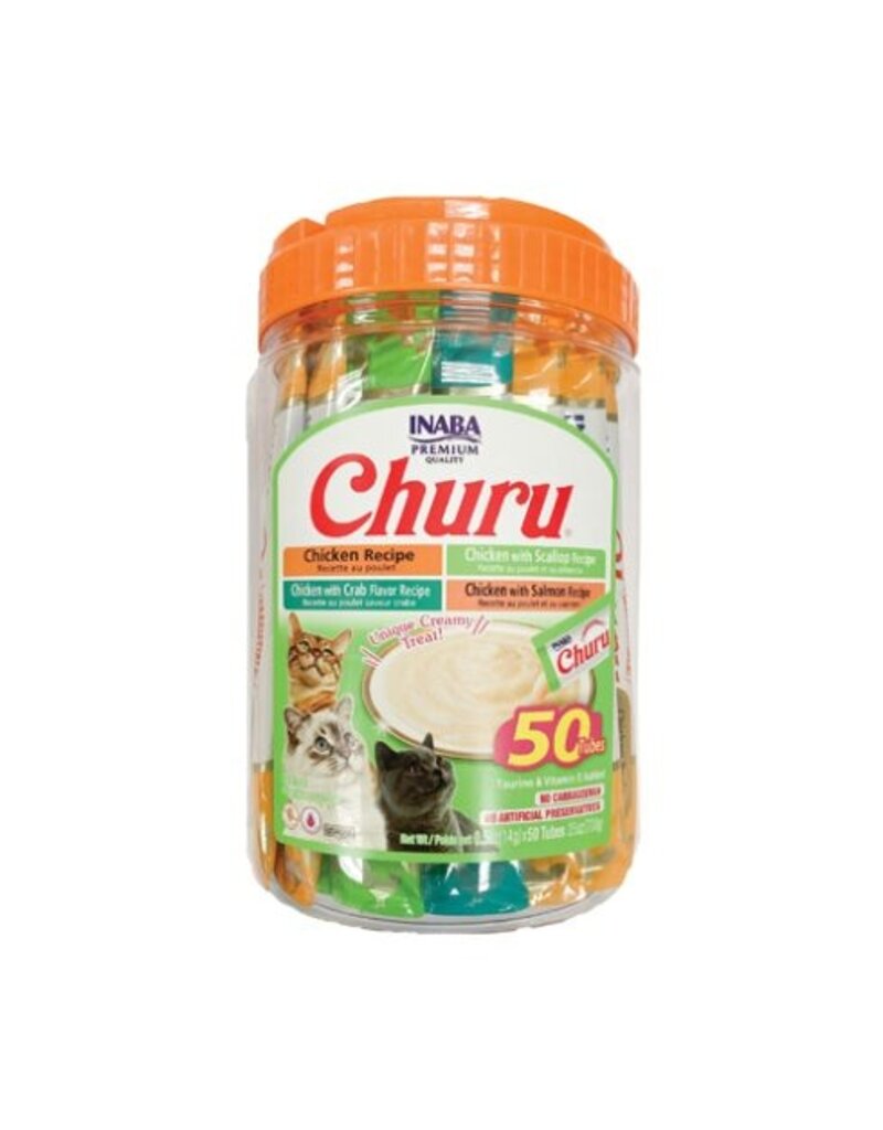 Inaba Inaba Churu Puree Chicken/Seafood Variety Pack Cat Treats .5 Oz 50 Pk