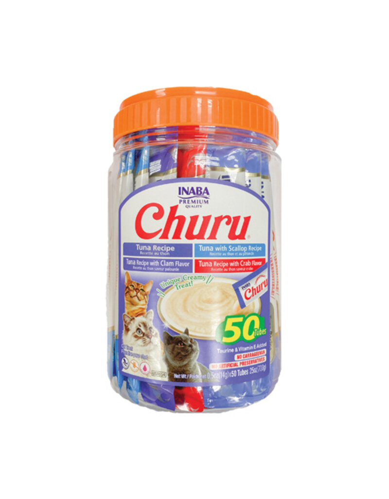 Inaba Inaba Churu Puree Variety Pack Tuna/Seafood .5Oz-50 Pk