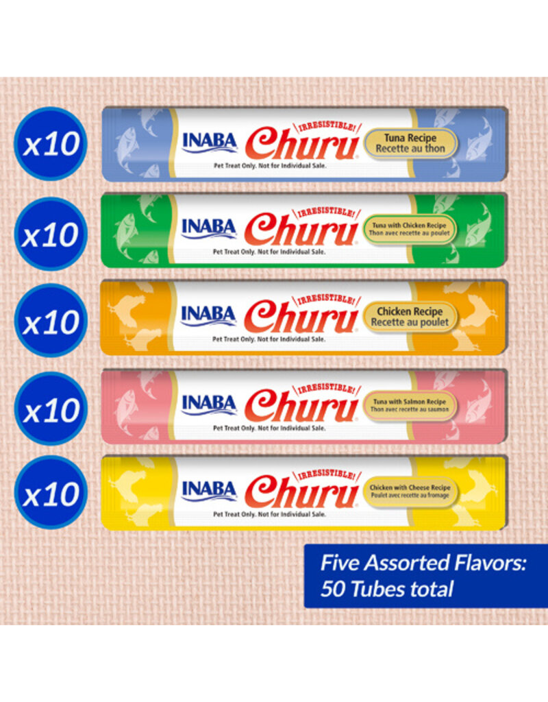 Inaba Inaba Churu Puree Variety Pack Tuna/Chicken .5Oz-50 Pk