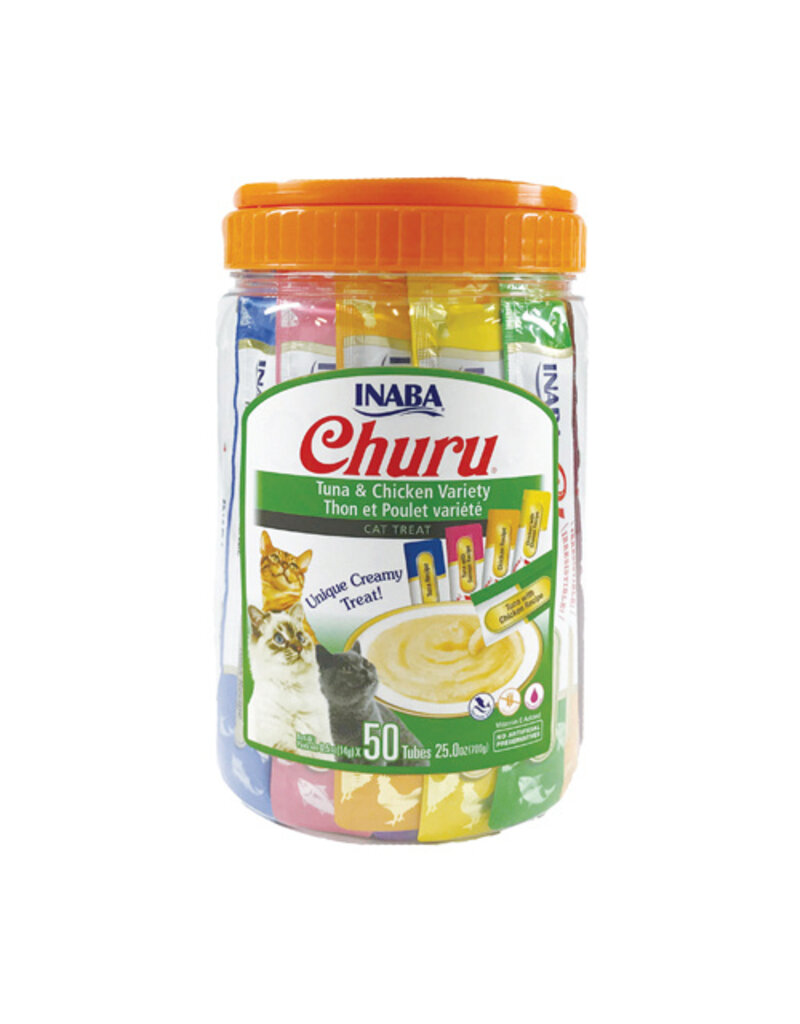 Inaba Inaba Churu Puree Variety Pack Tuna/Chicken .5Oz-50 Pk