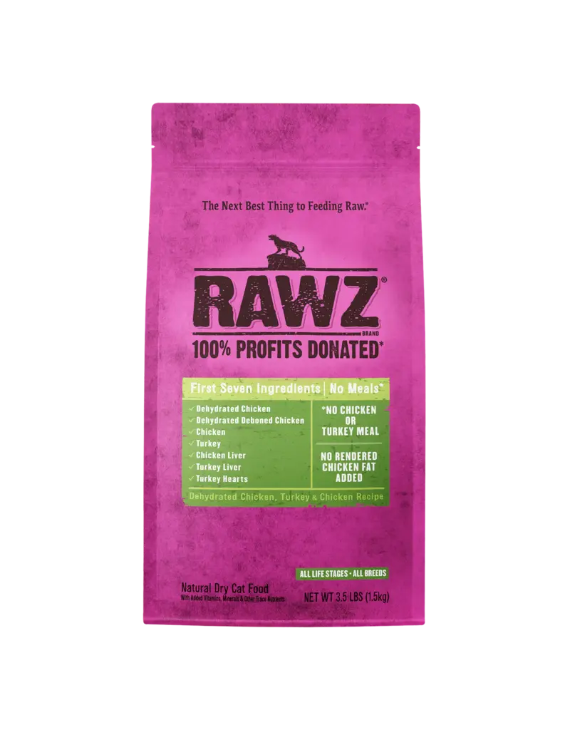 RAWZ Rawz Dehydrated Chicken, Turkey & Chicken Recipe Cat Food
