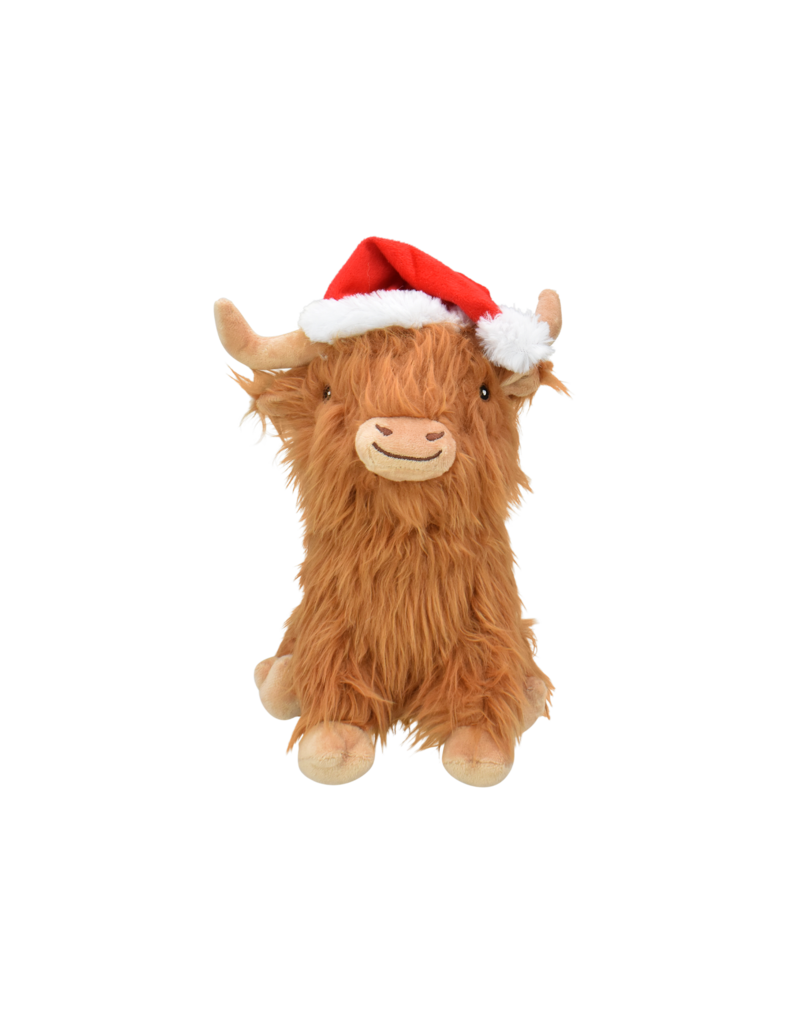 Multipet Inc Holiday Highland Cow Dog Toy 8 In