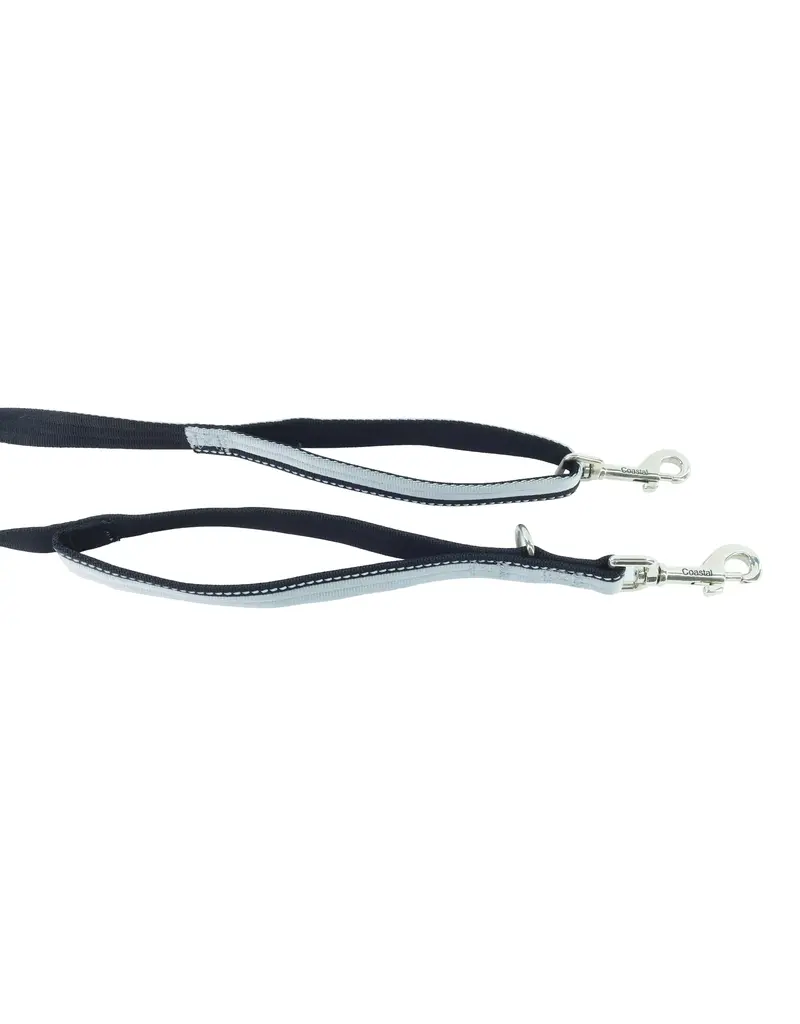 Coastal Pet Coastal Padded Multi-Function Leash Black/Gray 3/4 In x 6 Ft