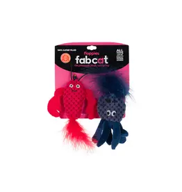 Fab Dog Fab Dog Cat Toy Floppy Lobster/Octopus 2 Pk