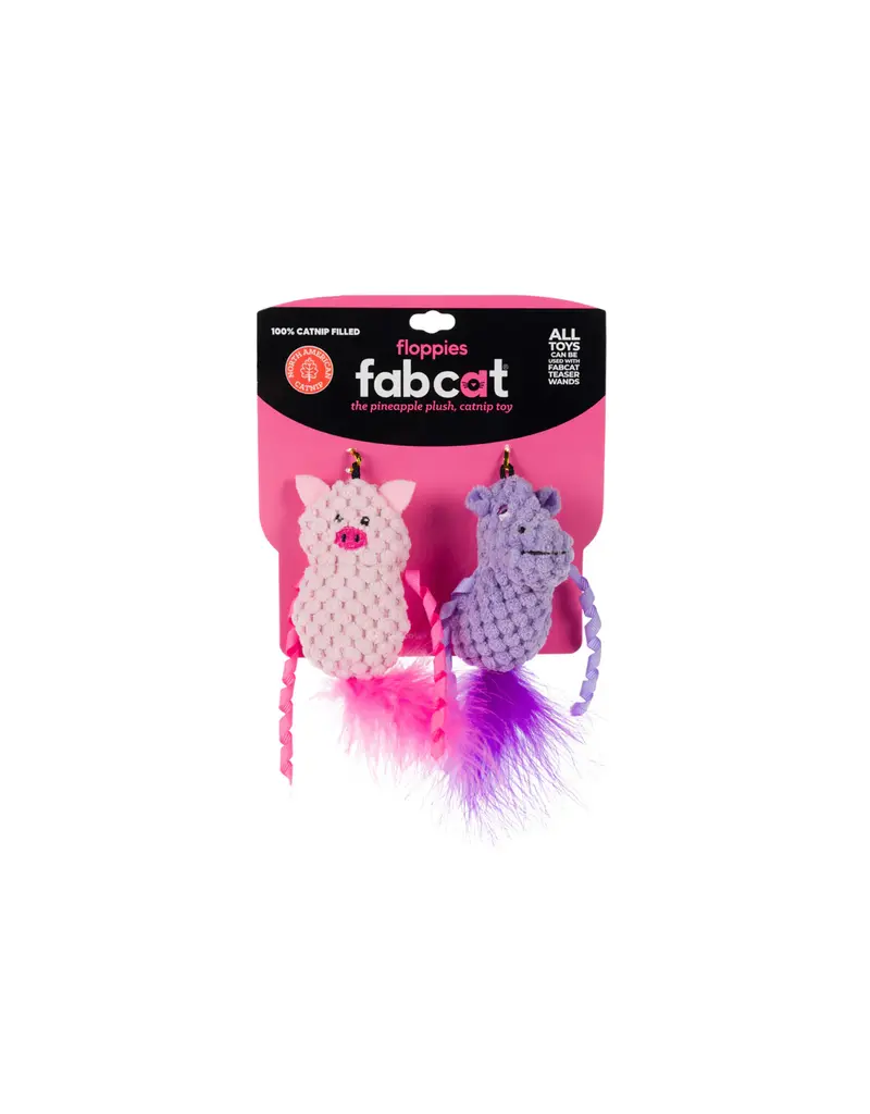 Fab Dog Fab Dog Cat Toy Floppy Hippo/Pig 2 Pk