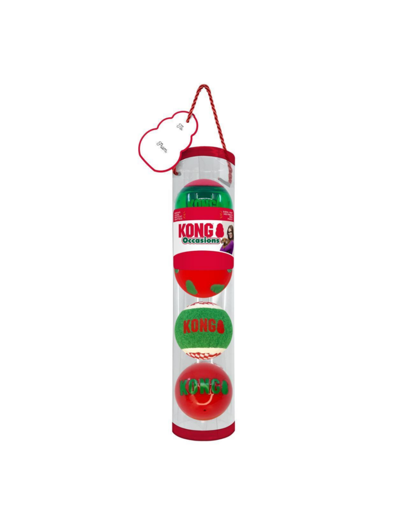 Kong Company Kong Holiday Occasions Ball Dog Toy Medium 4 Pk