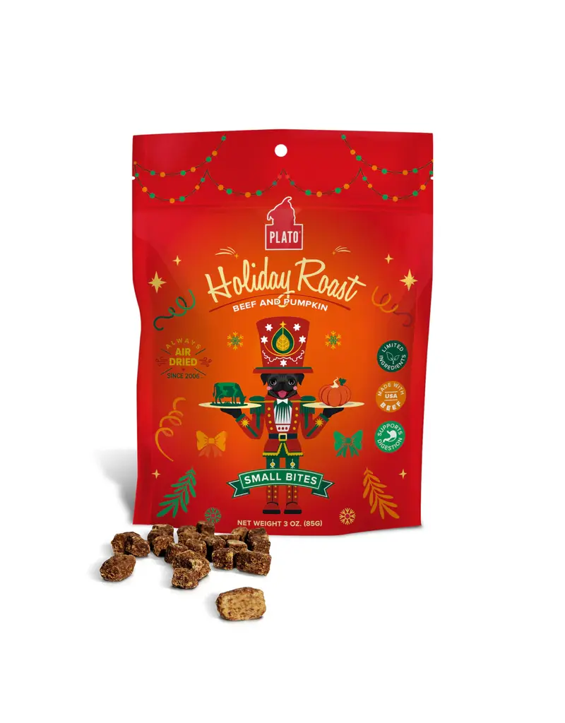 Plato Plato Holiday Roast Beef & Pumpkin Small Bites Dog Treat 3 Oz