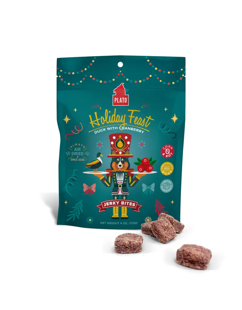 Plato Plato Holiday Feast Duck & Cranberry Jerky Dog Treats 4 Oz