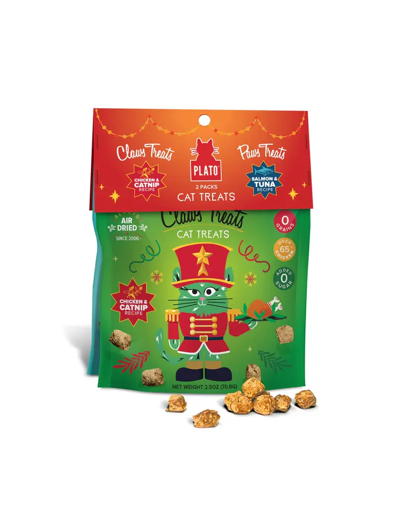 Plato Plato Paws & Claws Holiday Cat Treats 2 Pk