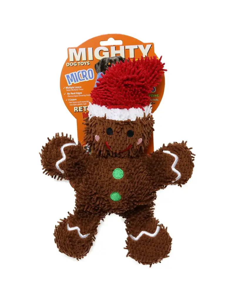 VIP Products Mighty Micro Holiday Gingerbread Man Dog Toy