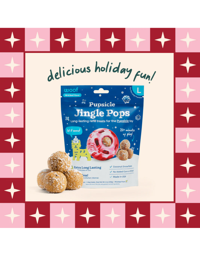 Woof Woof Jingle Pop Holiday Dog Treat Large