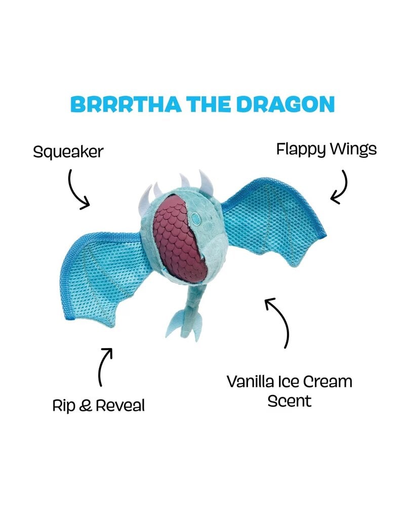 Bark Retail Bark Bertha Dragon Dog Toy Sm