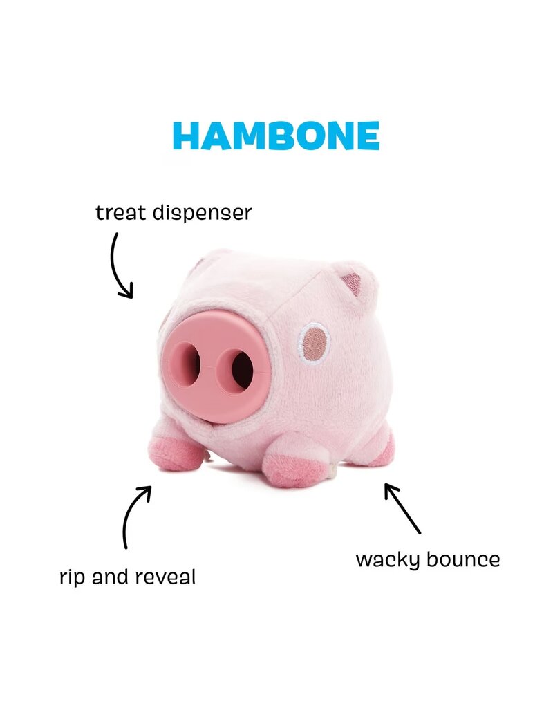 Bark Retail Bark Hambone Pig Dog Toy Md Pink