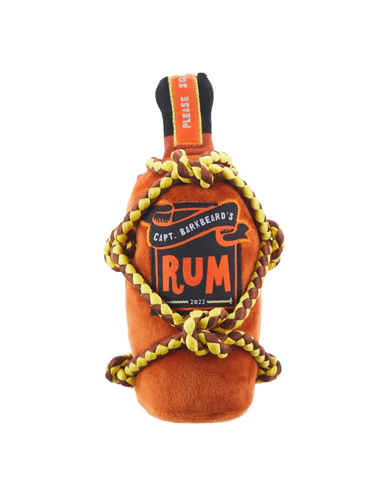 Bark Retail Barkbeard's Rum Bottle Plush Dog Toy Brown