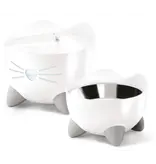 Catit Pixi Elevated Feeding Dish, White Cat Food and Water Dish