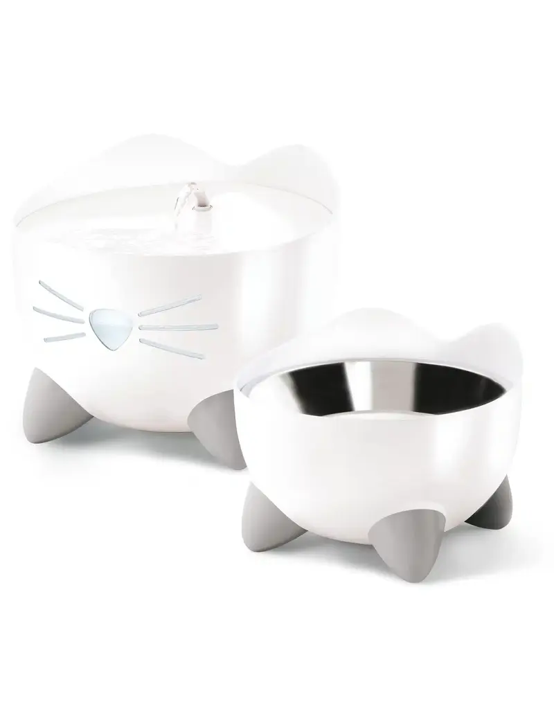 Catit Pixi Elevated Feeding Dish, White Cat Food and Water Dish