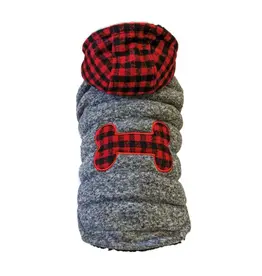 Ethical Pet Fashion Pet Buffalo Plaid Coat Gray