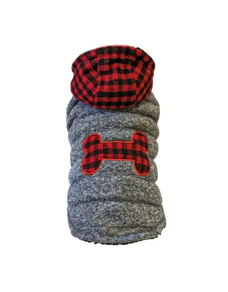 Ethical Pet Fashion Pet Buffalo Plaid Coat Gray