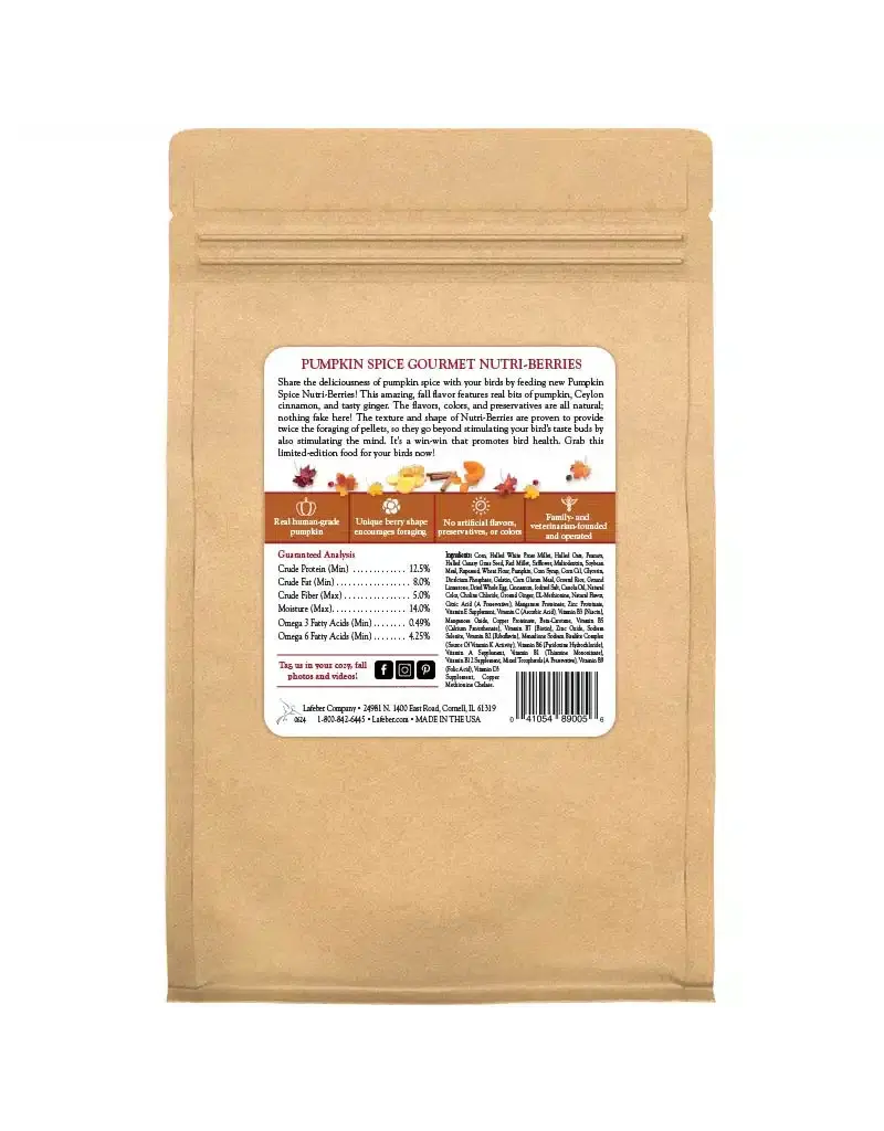 Lafeber Lafeber Company Pumpkin Spice Nutri-Berries for Small Birds 10 Oz