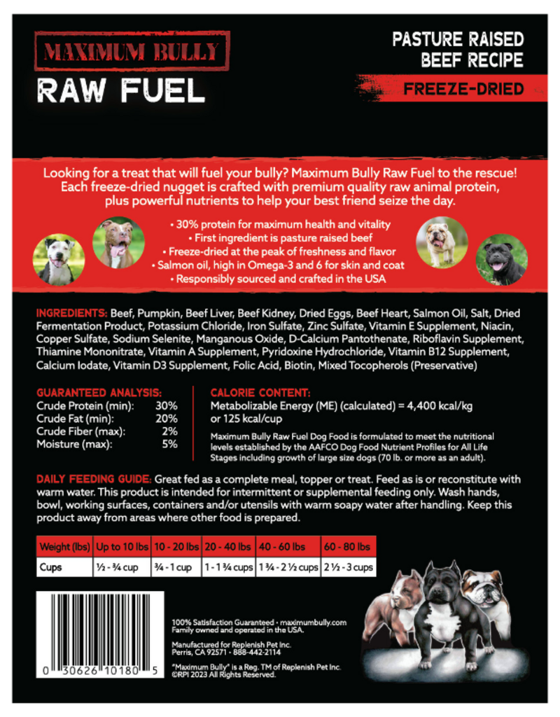 Maximum Bully Maximum Bully Raw Fuel Dog Treats Beef 4 Oz