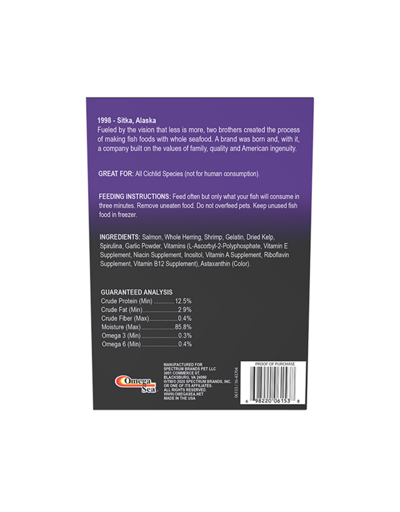 Spectrum Omega 1 Frozen Cichlid Cube Fish Food 3.5 Oz