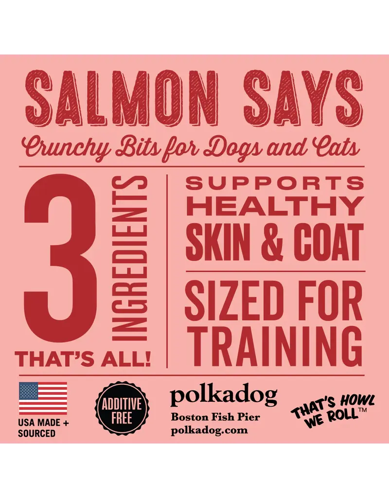 Polka Dog Bakery Polka Dog Treats Salmon Says Bits 7 Oz Pouch