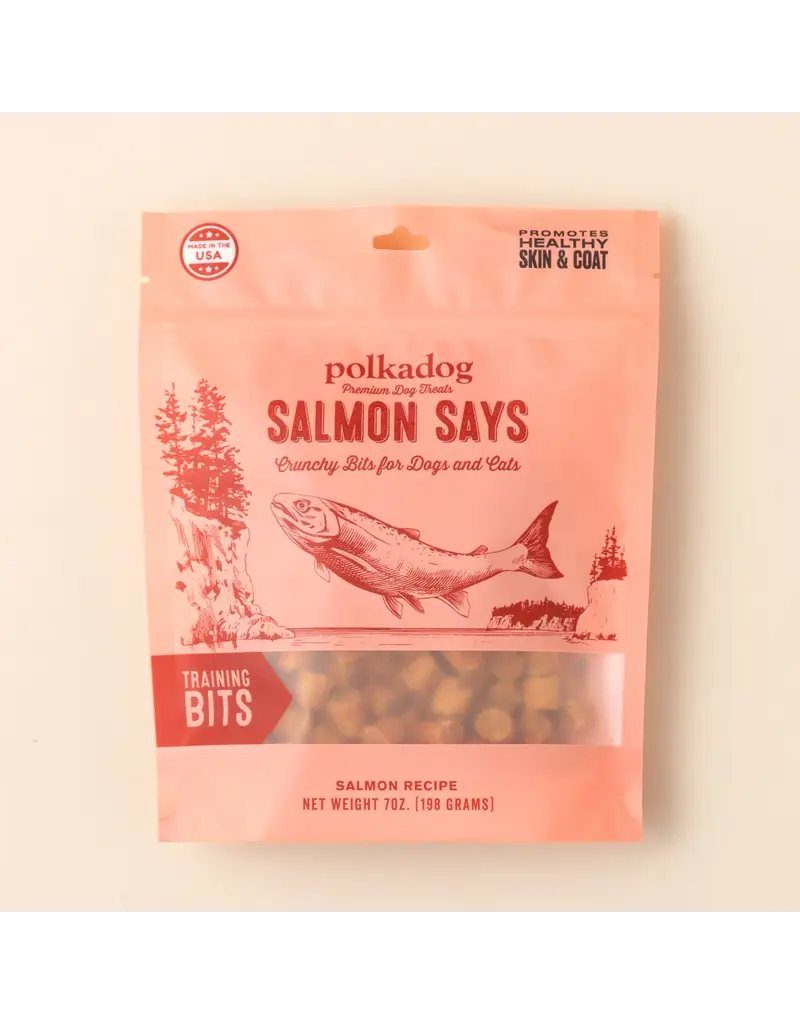 Polka Dog Bakery Polka Dog Treats Salmon Says Bits 7 Oz Pouch