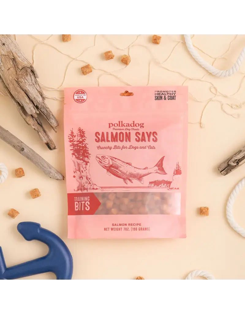 Polka Dog Bakery Polka Dog Treats Salmon Says Bits 7 Oz Pouch