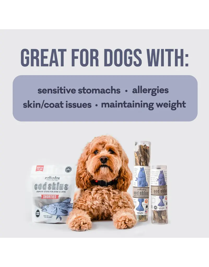 Polka Dog Bakery Polka Dog Cod Skins Shorties 12OZ