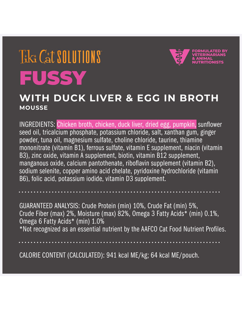 Tiki Pet Tiki Cat Solutions Mousse Fussy Duck/Egg 2.4 Oz