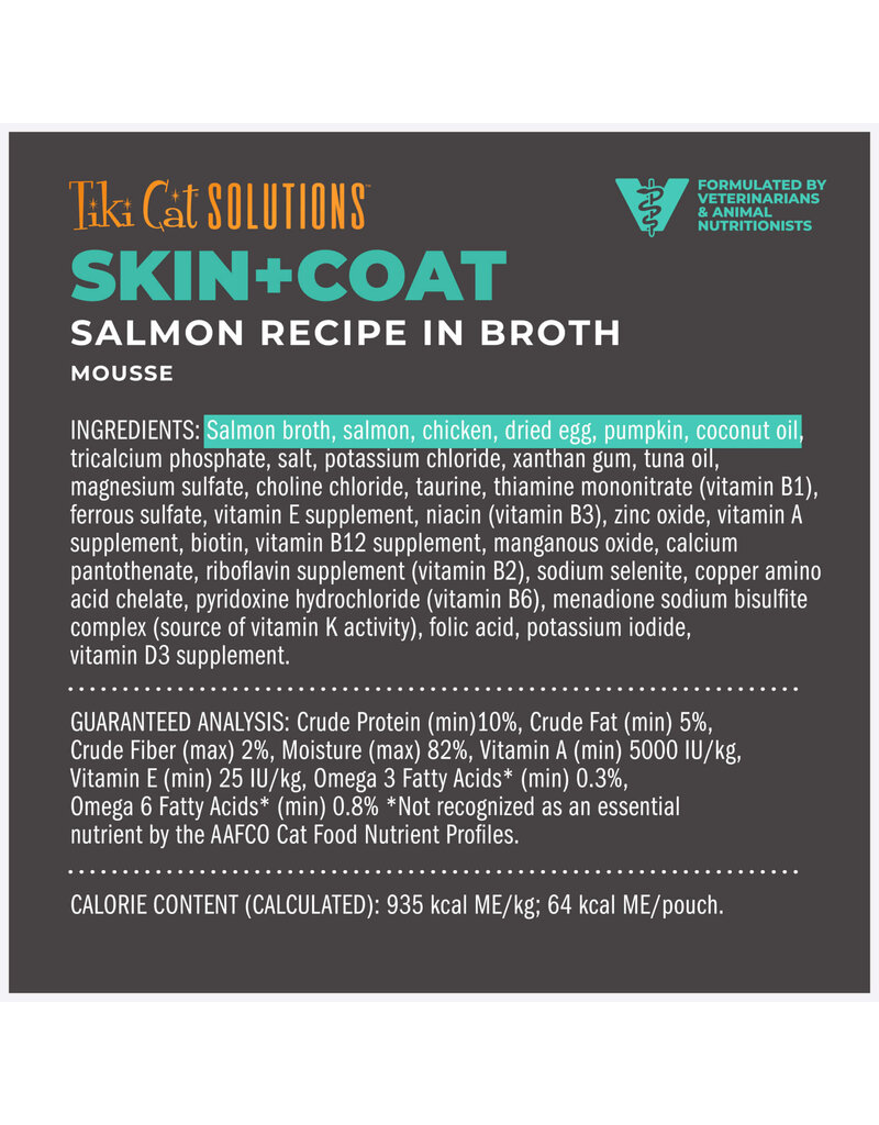 Tiki Pet Tiki Cat Solutions Mousse Skin & Coat Salmon 2.4 Oz pouch