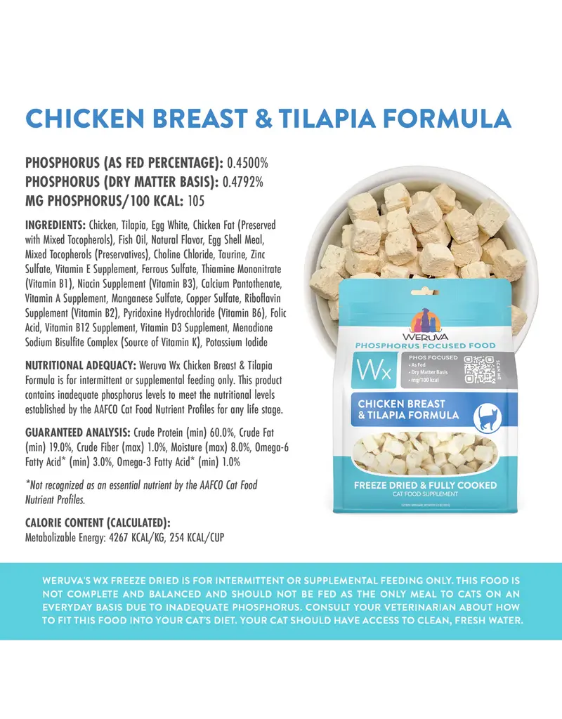 Weruva Weruva WX Chicken & Tilapia Freeze Dried Cat Food 7 Oz