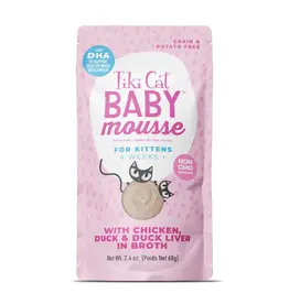 Tiki Pet Tiki Cat Baby Mousse Chicken/Duck/Duck Liver 2.4 Oz