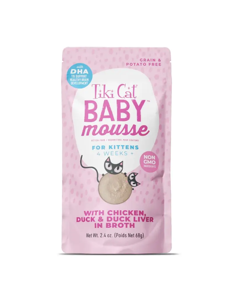 Tiki Pet Tiki Cat Baby Mousse Chicken/Duck/Duck Liver 2.4 Oz