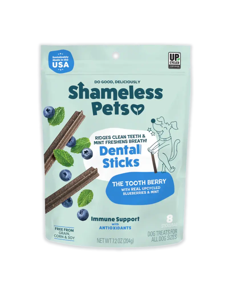 Shameless Pet Shameless Pet Dog Dental Sticks Blueberry/Mint 7.2 Oz