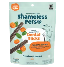 Shameless Pet Shameless Pet Dog Dental Sticks Carrot/Salmon 7.2 Oz