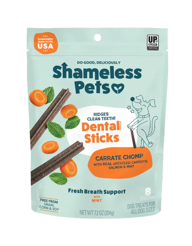 Shameless Pet Shameless Pet Dog Dental Sticks Carrot/Salmon 7.2 Oz