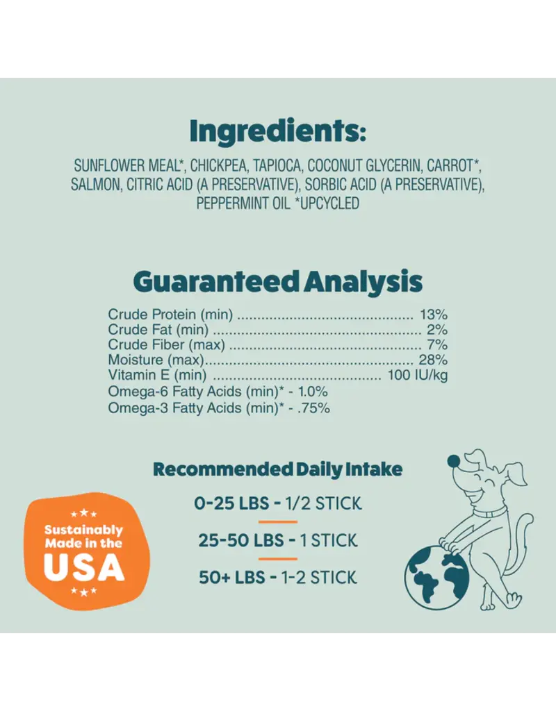 Shameless Pet Shameless Pet Dog Dental Sticks Carrot/Salmon 7.2 Oz