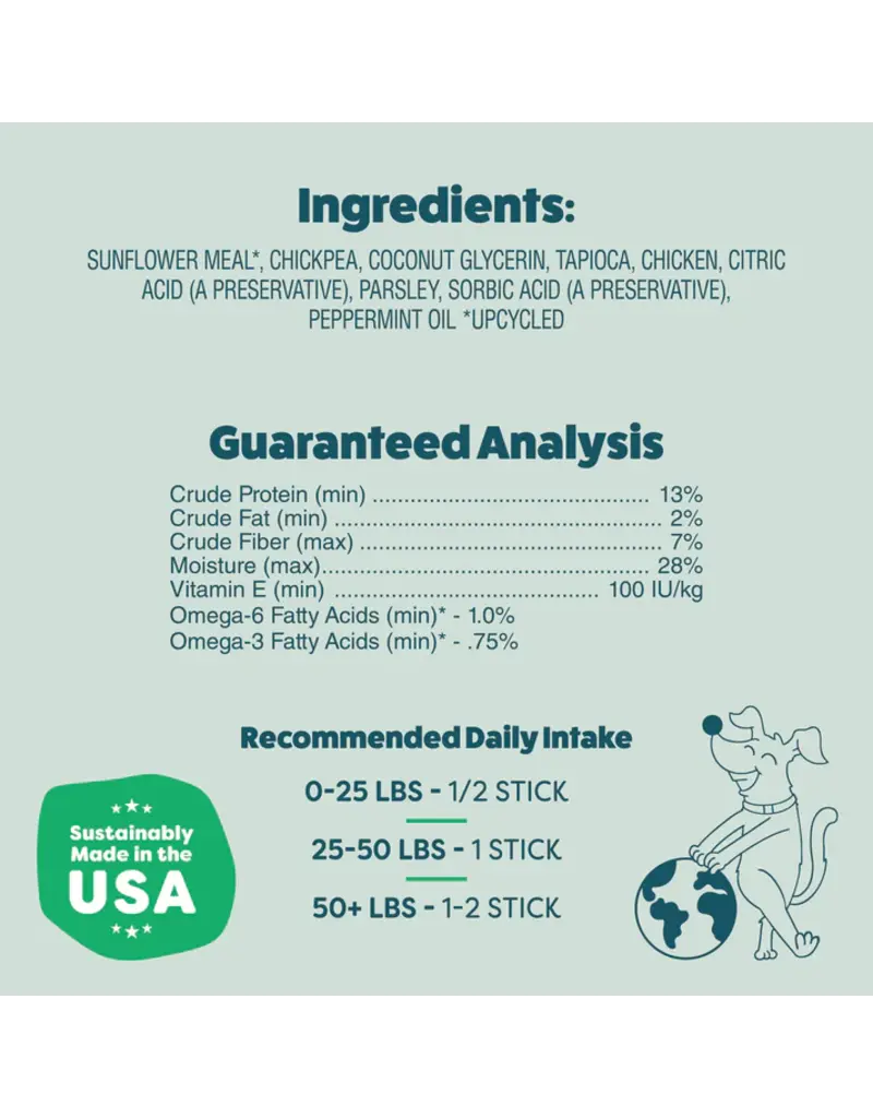 Shameless Pet Shameless Pet Dog Dental Sticks Chicken/Parsley 7.2 Oz