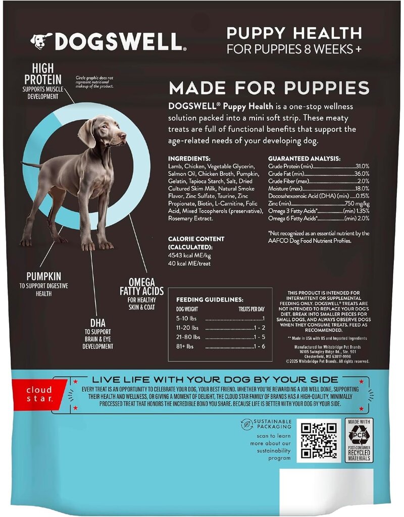 Dogswell Dogswell Puppy Mini Soft Strips Lamb Dog Treat