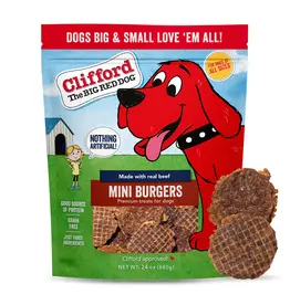 Clifford the Big Red Dog Clifford Soft and Chewy Mini Burgers Dog Treat Beef 6 Oz