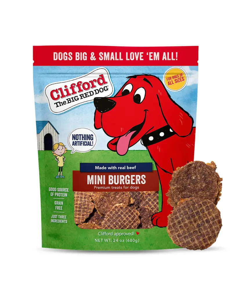 Clifford the Big Red Dog Clifford Soft and Chewy Mini Burgers Dog Treat Beef 6 Oz