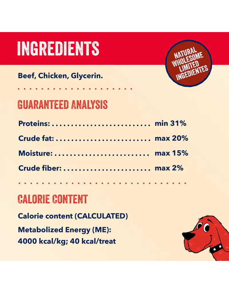 Clifford the Big Red Dog Clifford Soft and Chewy Mini Burgers Dog Treat Beef 6 Oz